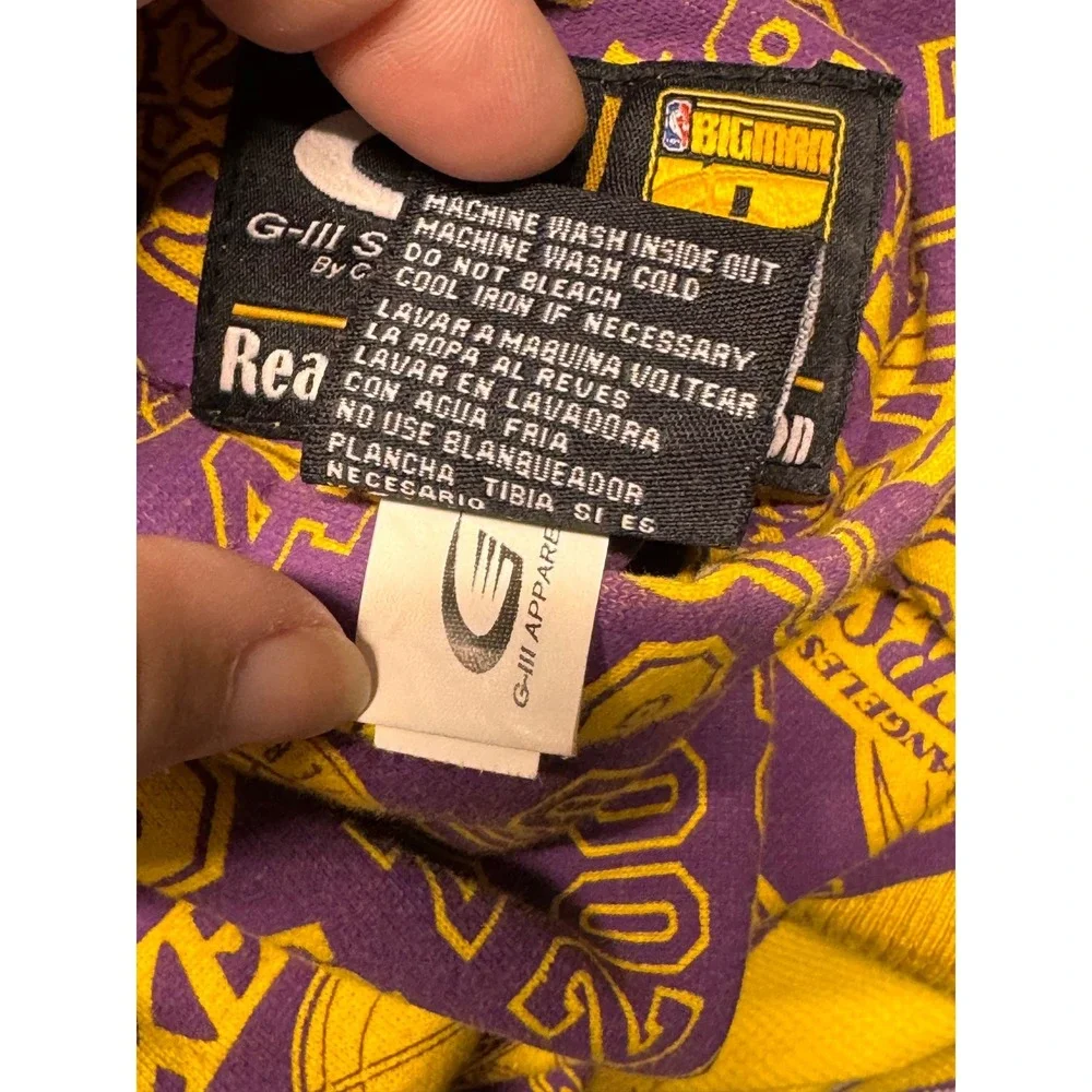 LA Lakers Reversible Jacket Mens 3XL Yellow Purple Waffle Knit Hooded NBA G-III